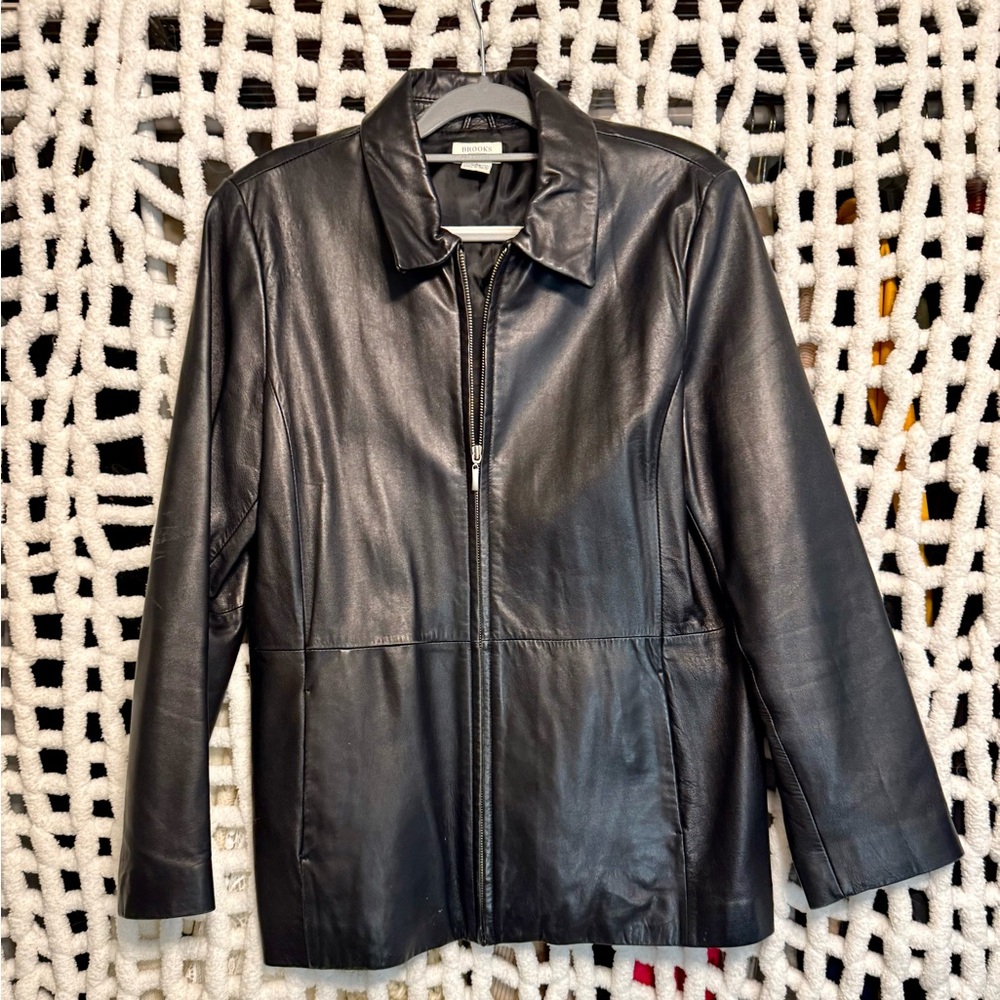 Brooks Brothers Black Size L 100% Leather Jacket Women’s